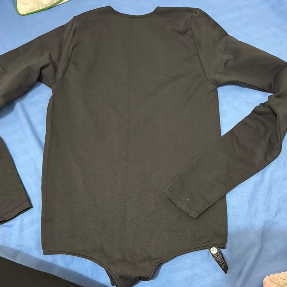 SKIMS Black Long Sleeve Bodysuit